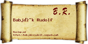 Babják Rudolf névjegykártya